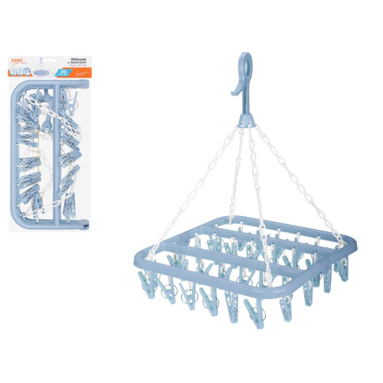 Wieszak z klamerkami 28 sztuk RAVI